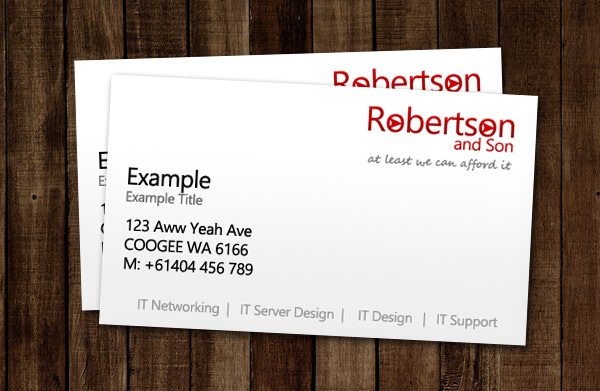 Robertson and Son, Business Cards